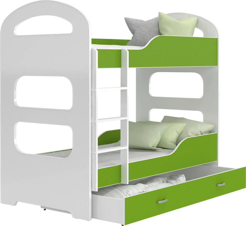 GL Poschodová posteľ Dominik 160x80 Zelená
