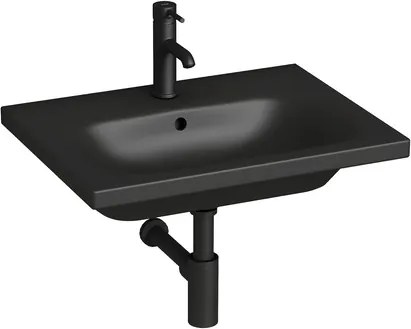 Jika MIo-N umývadlo 60x45 cm černá mat otvor pre batériu uprostred H8127137161041