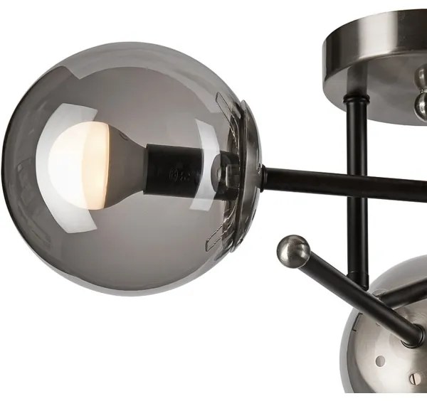 Prisadený luster MALENA 3xE14/5W/230V čierna/dymová