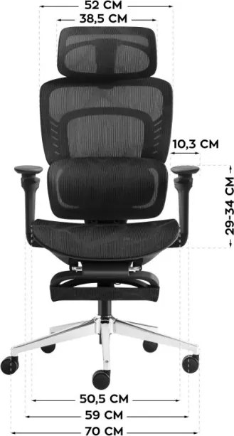 Masážne kancelárske kreslo Visioner 8.3 čierne