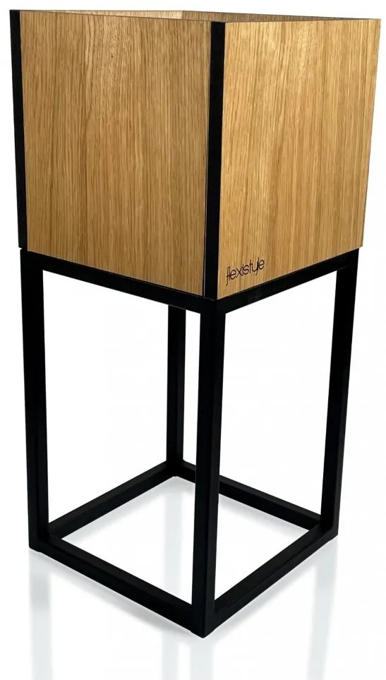 Luxusný kvetináč z prírodného dubu z kolekcie LOFT FIORINO 22X22X50 cm
