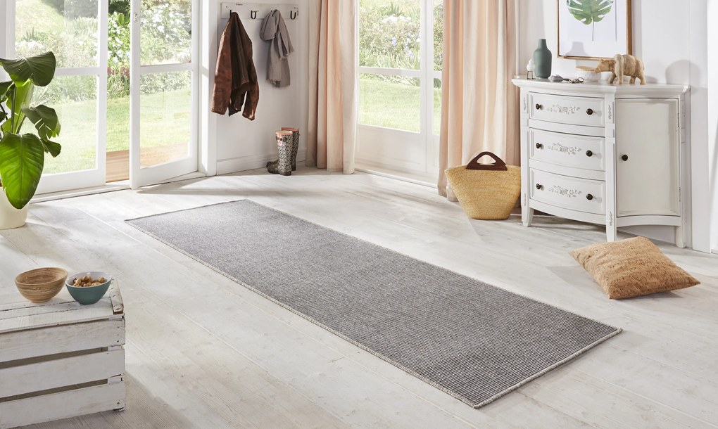 BT Carpet - Hanse Home koberce Behúň Nature 103533 Silver Grey – na von aj na doma - 80x450 cm