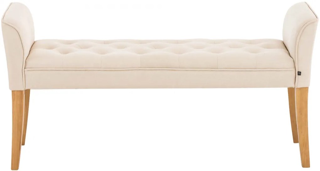 Lavica Cleopatra Chaiselongue látka, nohy antik svetlé - Krémová