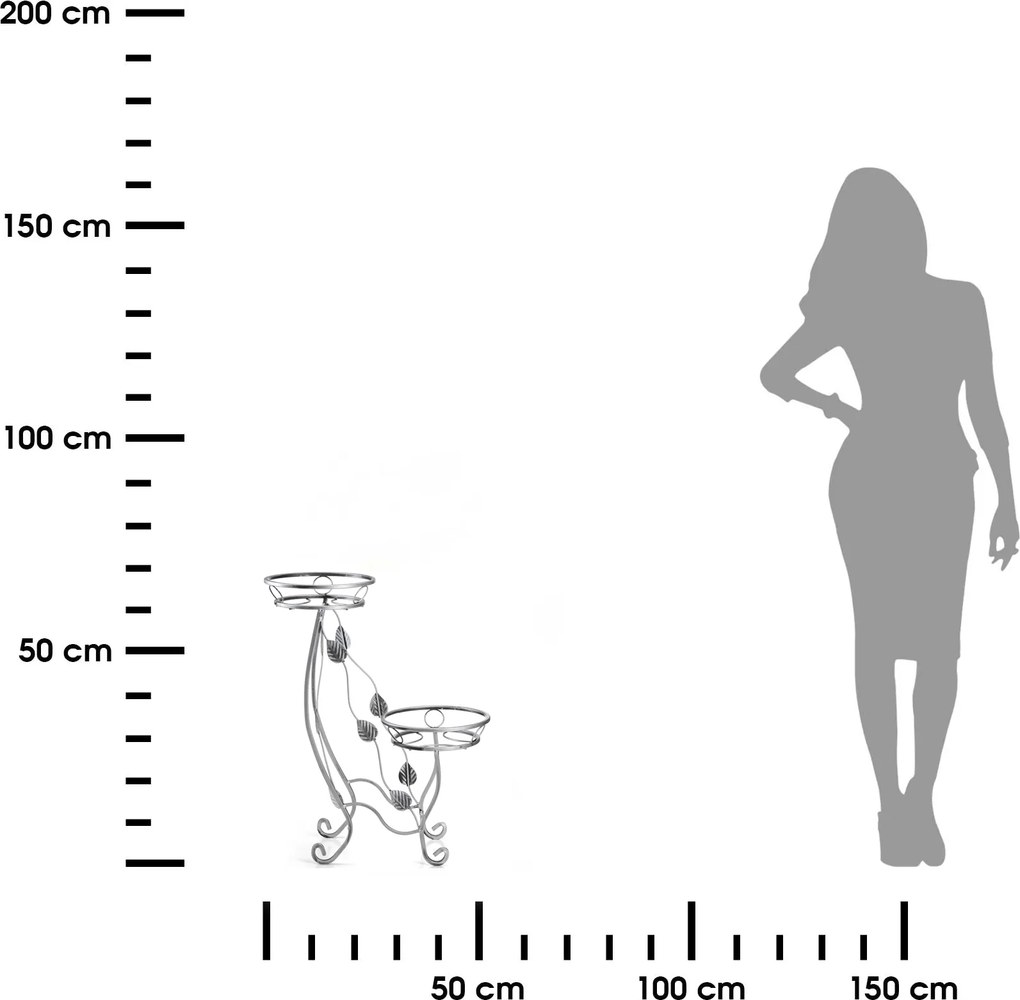 STOJAN NA KVETINÁČ JULYAN 70X50 CM STRIEBORNÁ