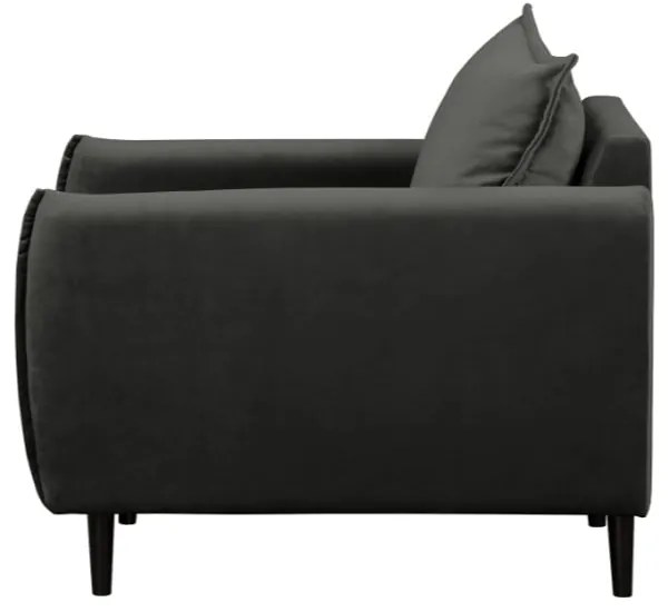 Tmavosivé zamatové kreslo Juli – Ropez