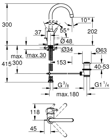 GROHE 32629002 - Umývadlová batéria CONCETTO veľkosť L lesklý chróm