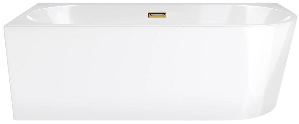 D‘Eluxe - VANE - Voľne stojaca akrylátová vaňa RELAX NT49L Ľavá xcm Voľne stojaca vaňa biela 160 74 59 160x74cm biela + Sifón CLIK CLACK - farba Zlatá