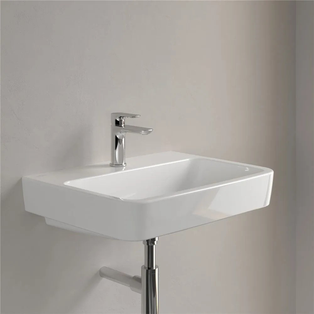 VILLEROY & BOCH O.novo závesné umývadlo s otvorom (zadná a spodná strana brúsená), bez prepadu, 600 x 460 mm, biela alpská, s povrchom CeramicPlus, 4A416LR1