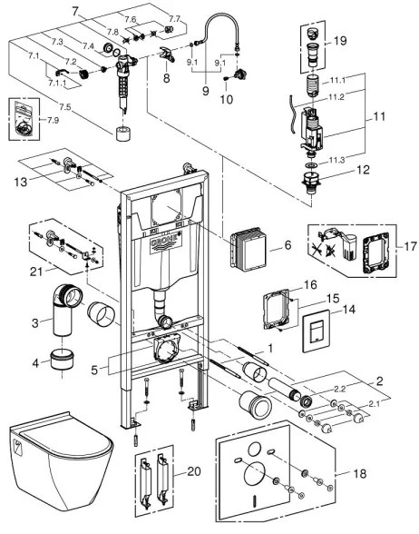 GROHE 39186000 - Sada predstennej inštalácie SOLIDO 1,13 m, biela