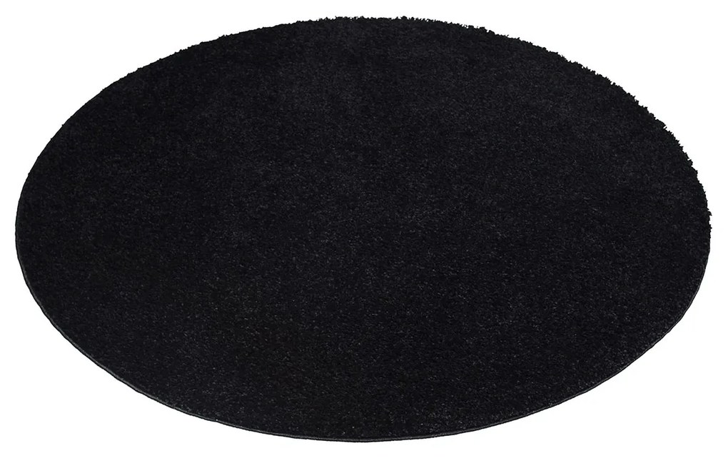 Dekorstudio Shaggy okrúhly koberec CITY 500 čierny Priemer koberca: 80cm