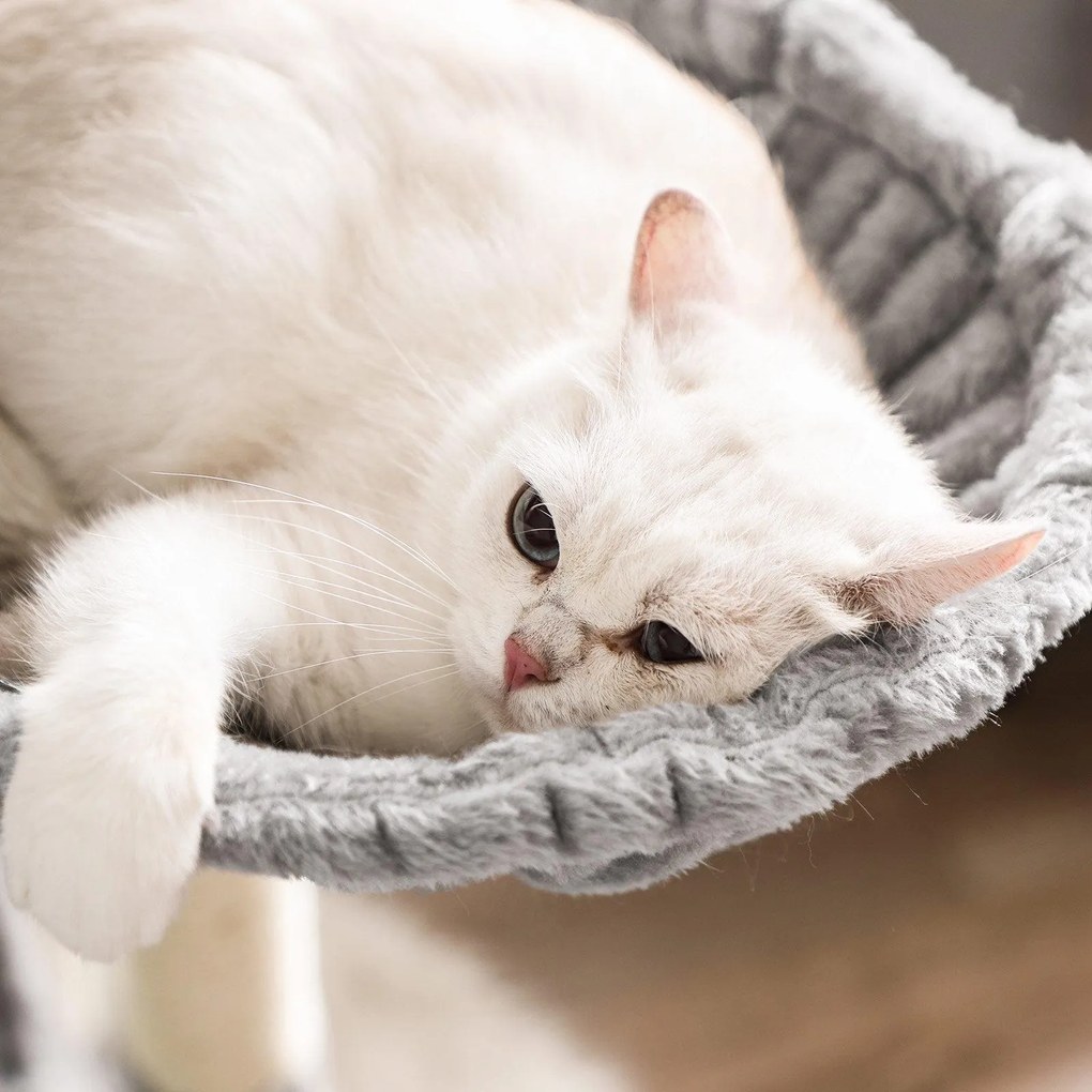 Škrabadlo pre mačky, XXL mačací strom, 164 cm, svetlošedé