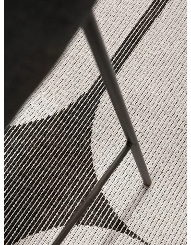 Čierno-biely okrúhly vnútorný a vonkajší koberec ø 160 cm Duet Bowen – NORTHRUGS