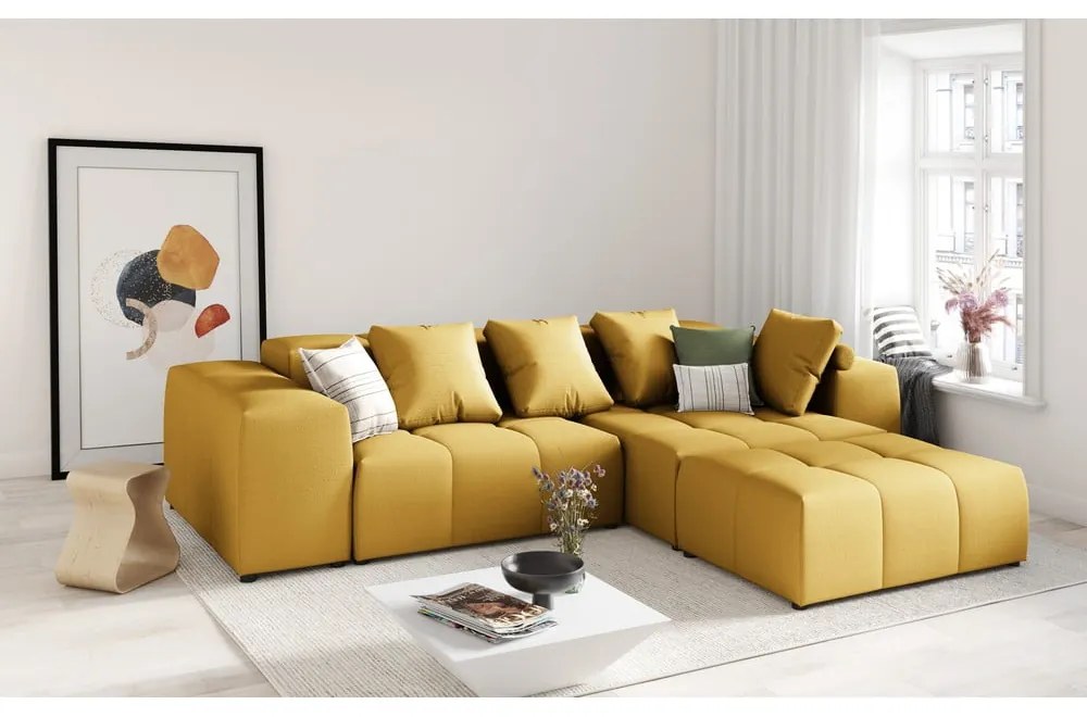 Žltý vankúš k modulárnej pohovke Rome - Cosmopolitan Design