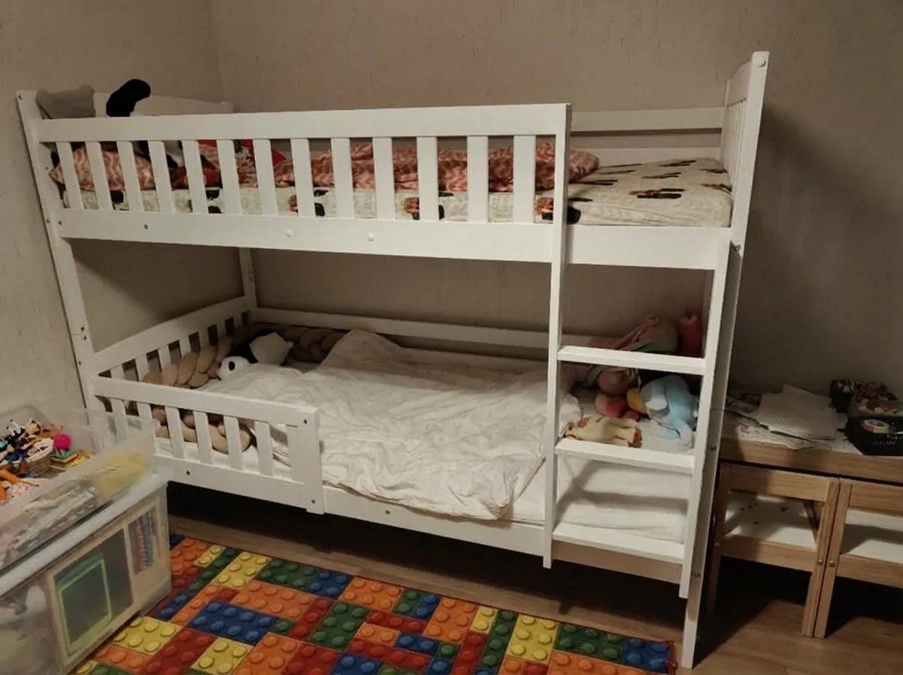 Poschodová posteľ KUBO 200x90 biela (bez zásuvky)
