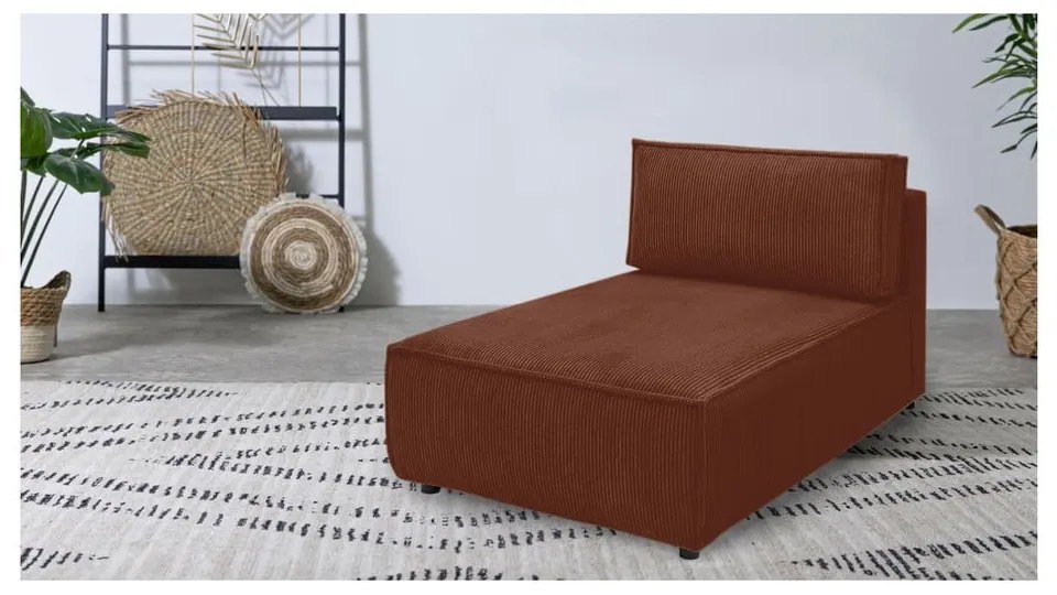 Menčestrový modul pohovky (variabilný) v tehlovej farbe Nihad modular – Bobochic Paris