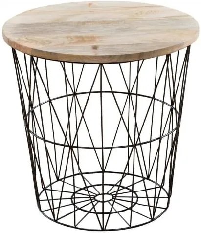 Odkládací stolek Ronde 52 cm, mangové dřevo, černá Sin:38007 CULTY HOME +