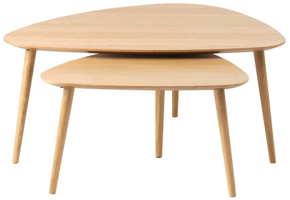 Konferenčné stolíky v súprave 2 ks v dekore duba v prírodnej farbe 70x100 cm Adda – Unique Furniture