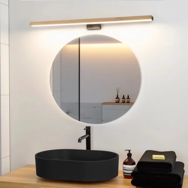 Brilagi-LED Kúpeľňové osvetlenie zrkadla WOODY MIRROR LED/15W/230V IP44 dub/čierna