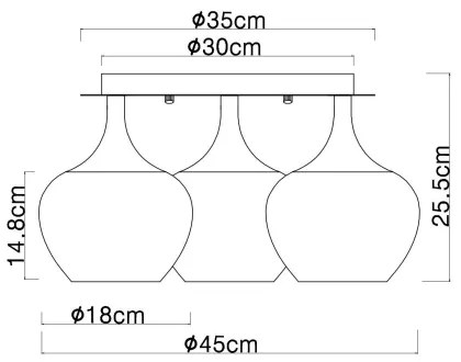 Globo 15548-3DW - Prisadený luster MAXY 3xE27/40W/230V biela