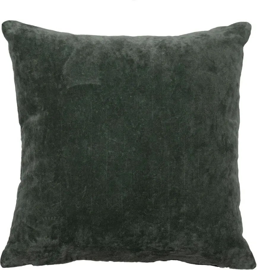 Šedý zamatový vankúš očarujúce chocholatý vtáčik - 45*45*17cm