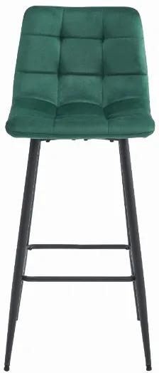 Zamatová barová stolička Budva zelená