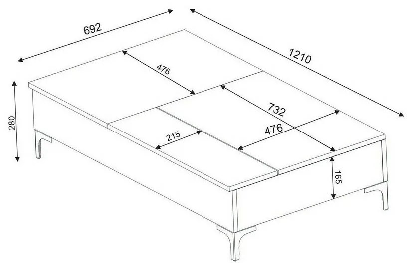 Konferenčný stolík Esinti Walnut