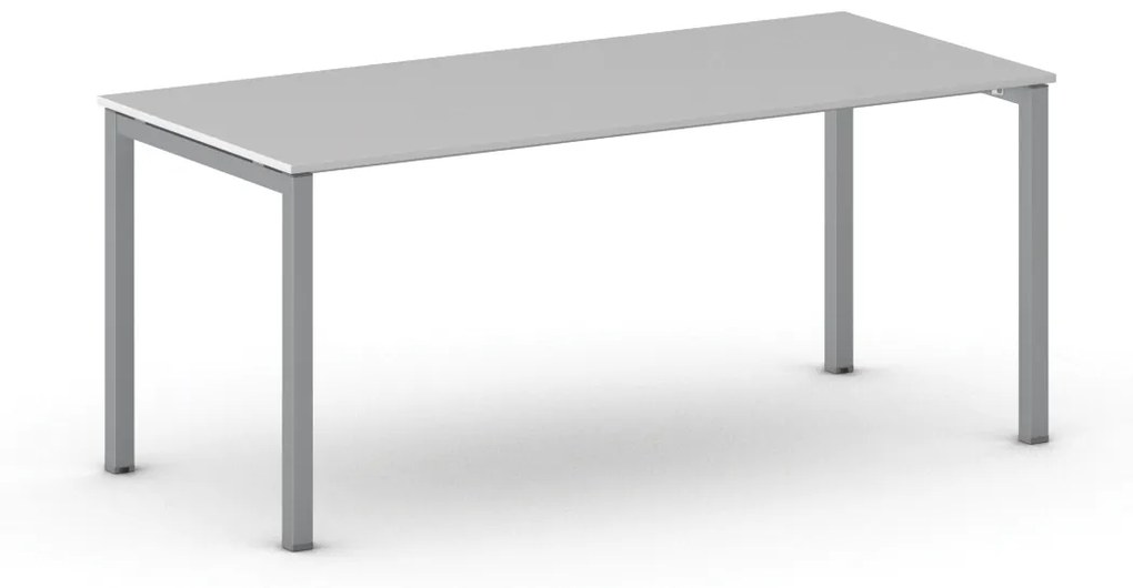 Stôl PRIMO SQUARE so sivostriebornou podnožou 1800 x 800 x 750 mm, sivá