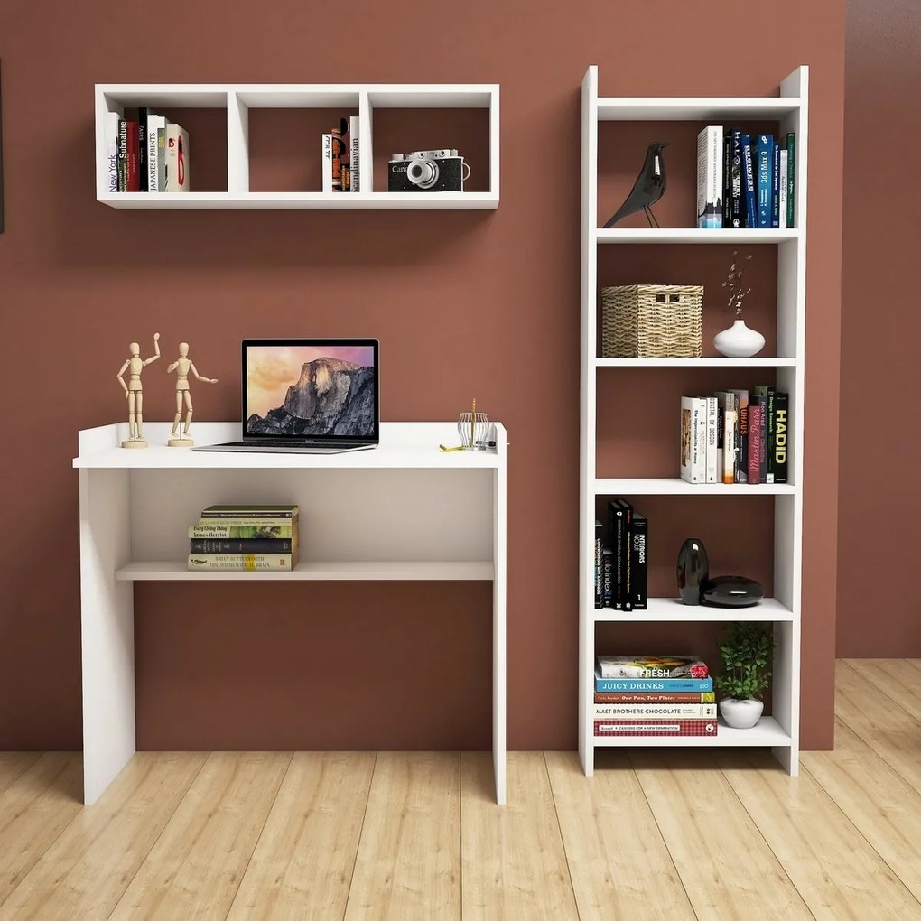 Pracovný stôl s knižnicou Matilda White