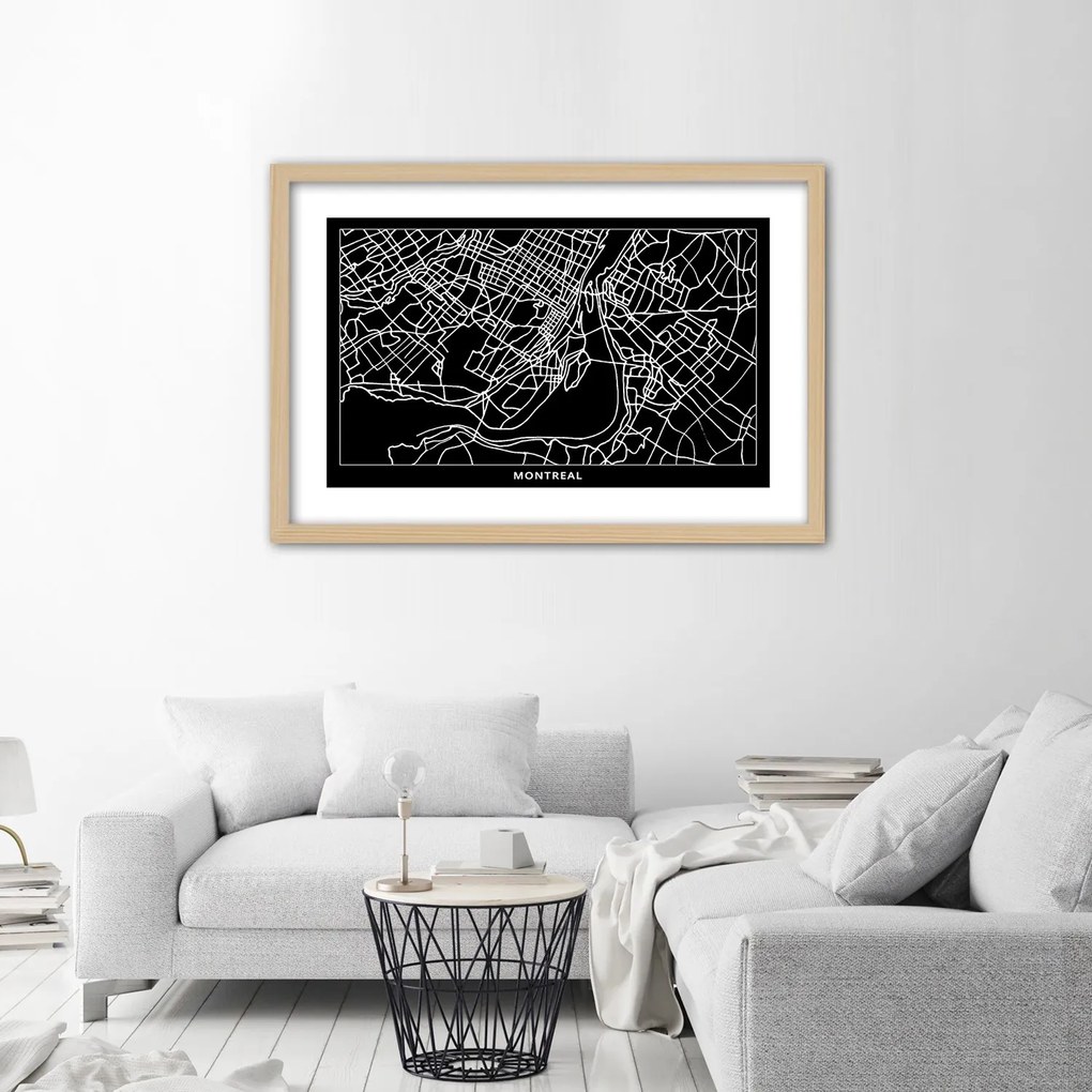 Gario Plagát City plan Montreal Farba rámu: Bez rámu, Rozmery: 30 x 20 cm