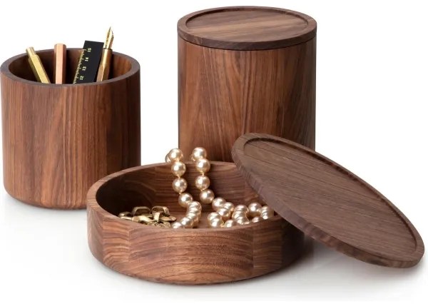 Continenta C4271 - Drevená dóza 19x6 cm orech