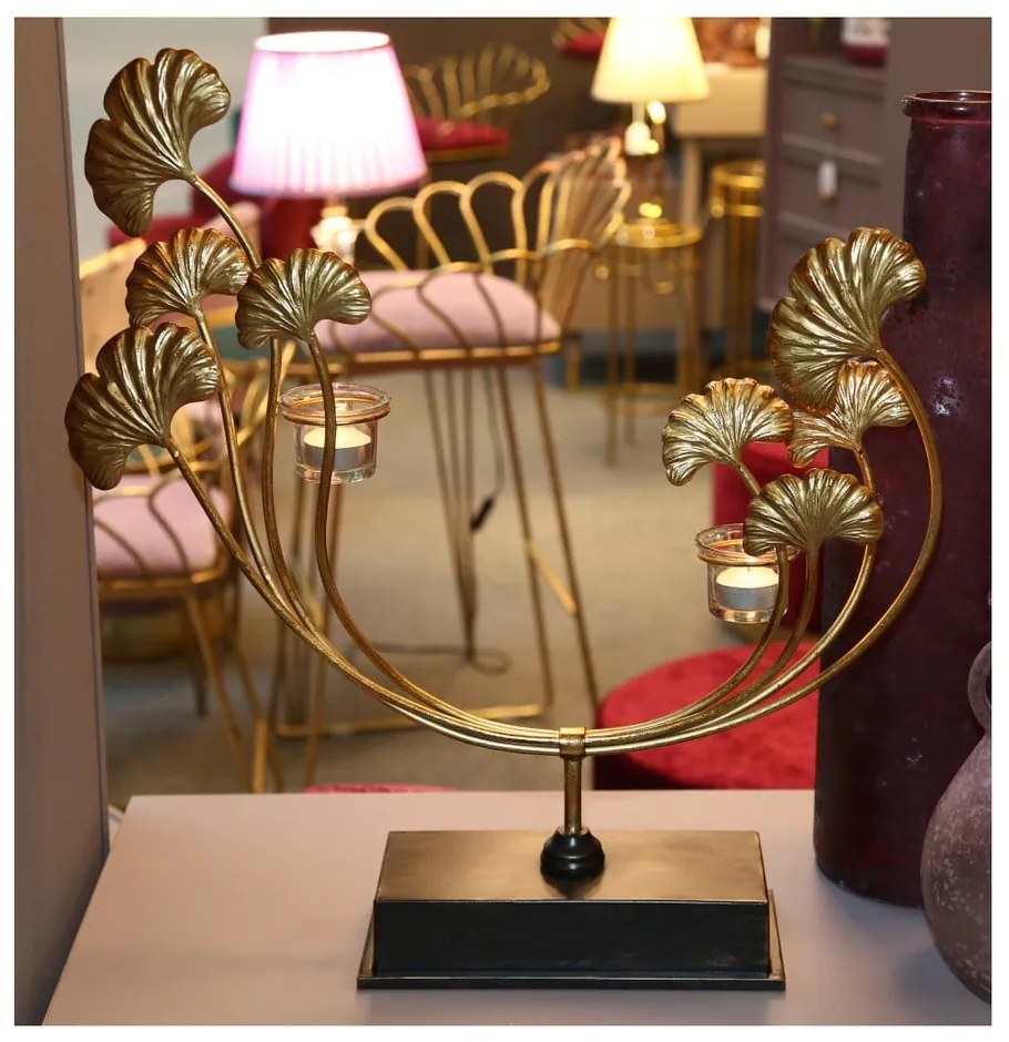 Svietnik v zlatej farbe Mauro Ferretti Iris