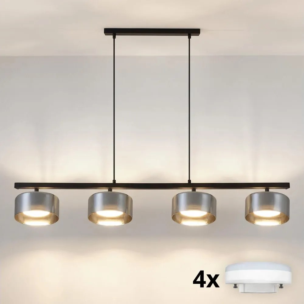 Brilagi - Luster na lane AURA LUX 4xGX53/30W/230V čierna/dymová