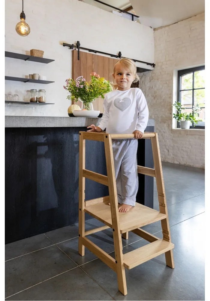 Učiaca veža z dubového dreva v prírodnej farbe Forrest – Vipack