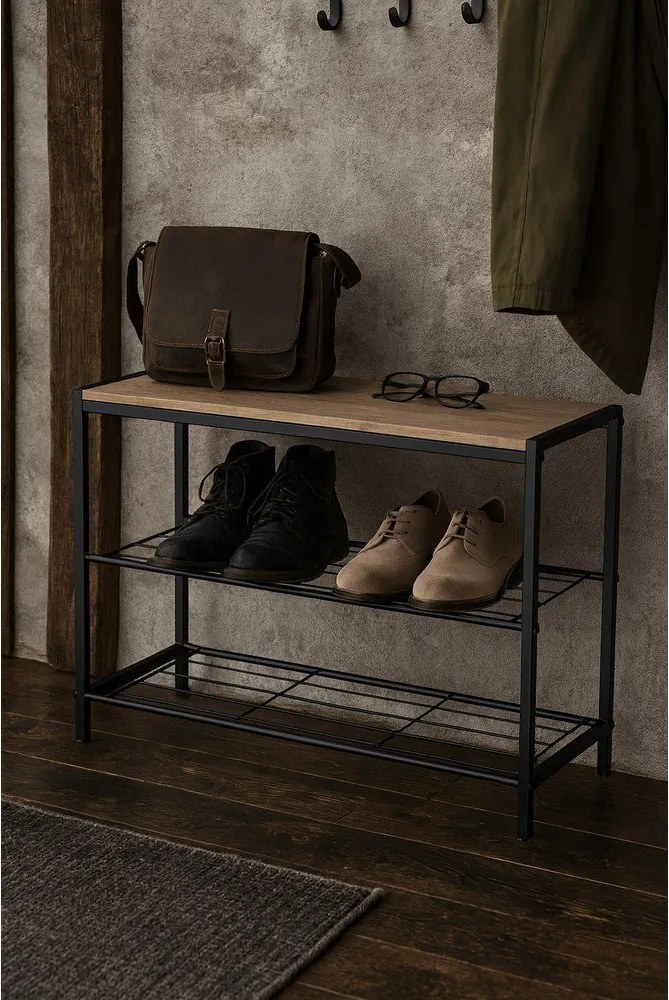 Čierny oceľový stojan na topánky 63x44x30 cm Asten – Bonami Essentials