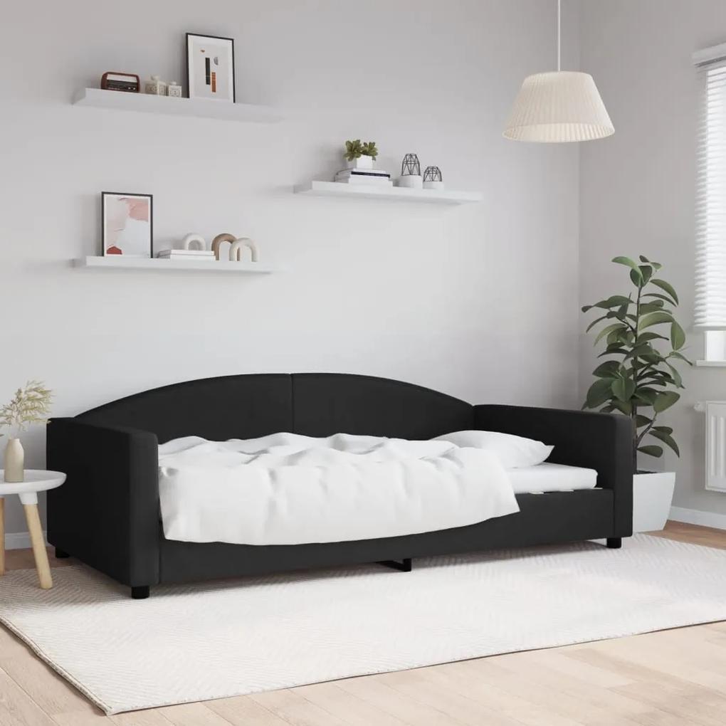 Denná posteľ čierna 100x200 cm látka 354118