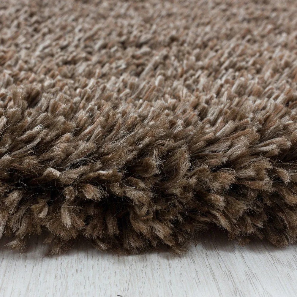 Tmavohnedý okrúhly koberec ø 160 cm Fluffy – Ayyildiz Carpets