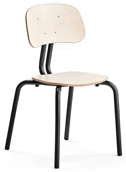 Školská stolička YNGVE, so 4 nohami, antracit, breza, V 460 mm