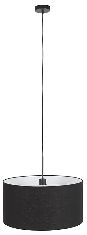 Moderné závesné svietidlo čierne s čiernym tienidlom 50 cm - Combi 1
