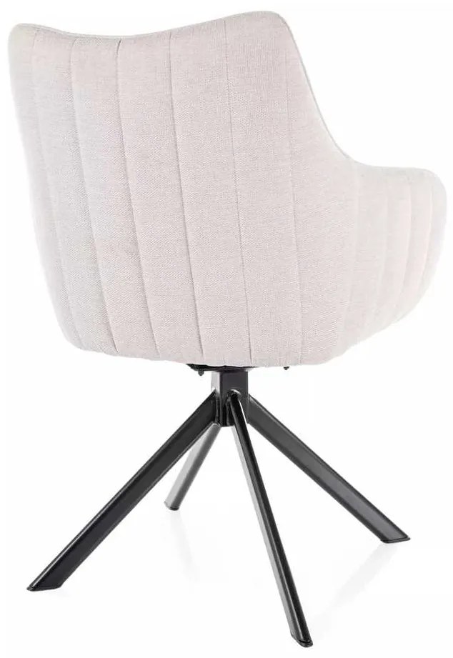 Jedálenská stolička Azalia Velvet, krémová / čierna