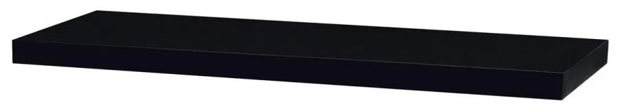 Autronic -  Polička nástenná 90 cm, MDF, farba čierny vysoký lesk, baleno v ochranej fólii - P-013 BK