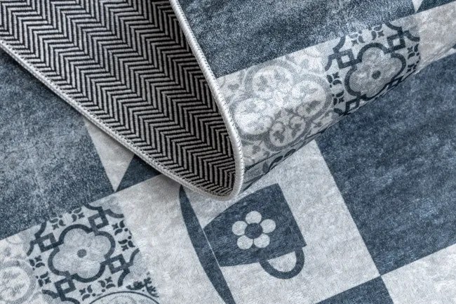 Protišmykový koberec / behúň ANDRE 44211 sivý / strieborný