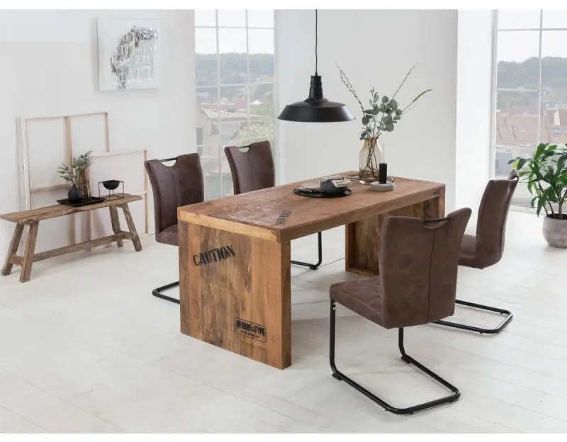 furniture-nabytek.cz - Masívny písací stôl Hankey z mangového dreva, rustikálny matný lak, prírodný – 160×70×75 cm