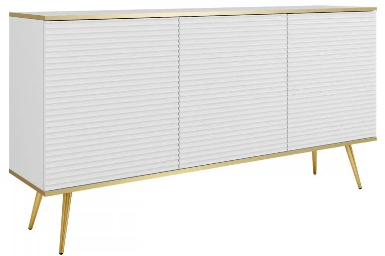 Komoda Oanisew K160, Farby:: biela / biela + zlatá