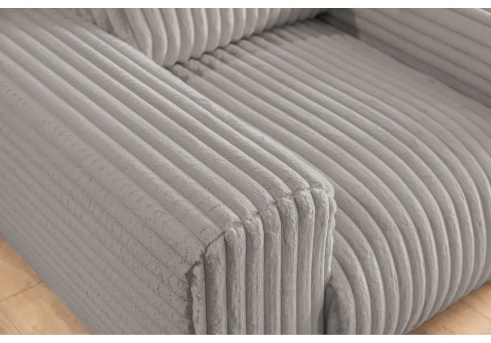 Svetlosivé menčestrové kreslo Justin – Ropez