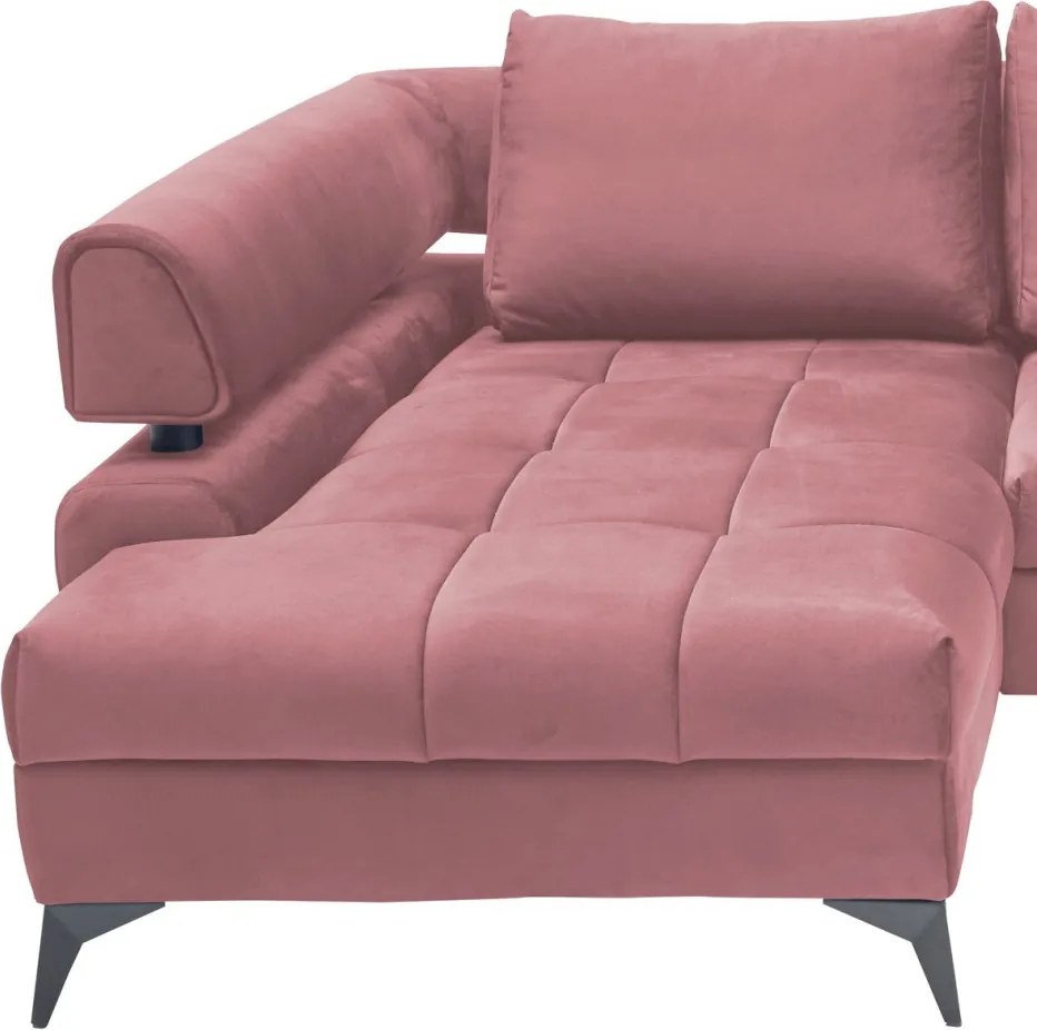 Rohová sedacia súprava Paris, staroružová látka, ľavý roh