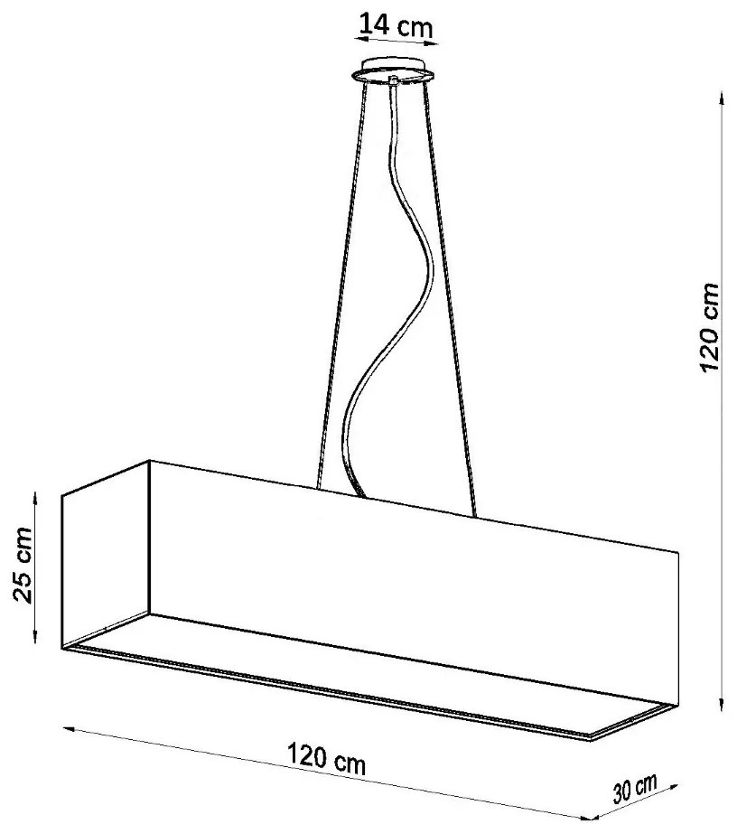 Závesné svietidlo Santa, 1x čierne textilné tienidlo, (biely plast), (120 cm)