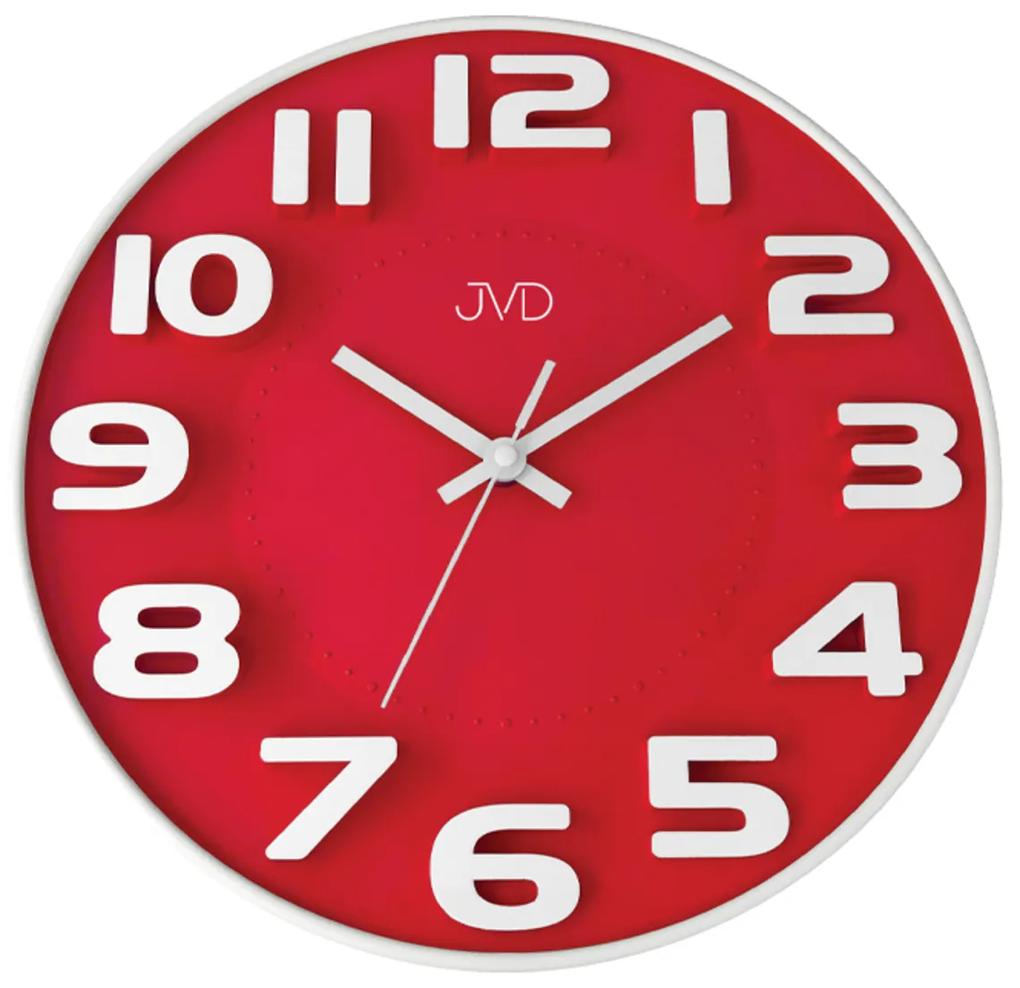 dizajnové nástenné hodiny JVD HA5848.4 červené