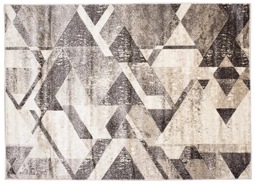 Univerzálny moderný koberec s geometrickým vzorom v odtieňoch hnedej Šírka: 80 cm | Dĺžka: 150 cm