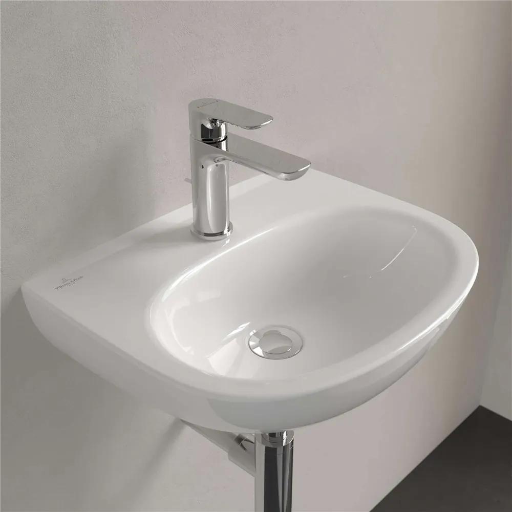 VILLEROY &amp; BOCH O.novo závesné umývadielko s otvorom, bez prepadu, 450 x 360 mm, biela alpská, s povrchom CeramicPlus, 434046R1