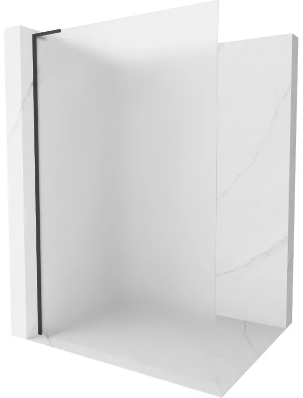 Mexen Kioto L, sprchová zástena Walk-In 120 x 200 cm, 8mm sklo námraza, čierny profil, 800-120-103-70-30
